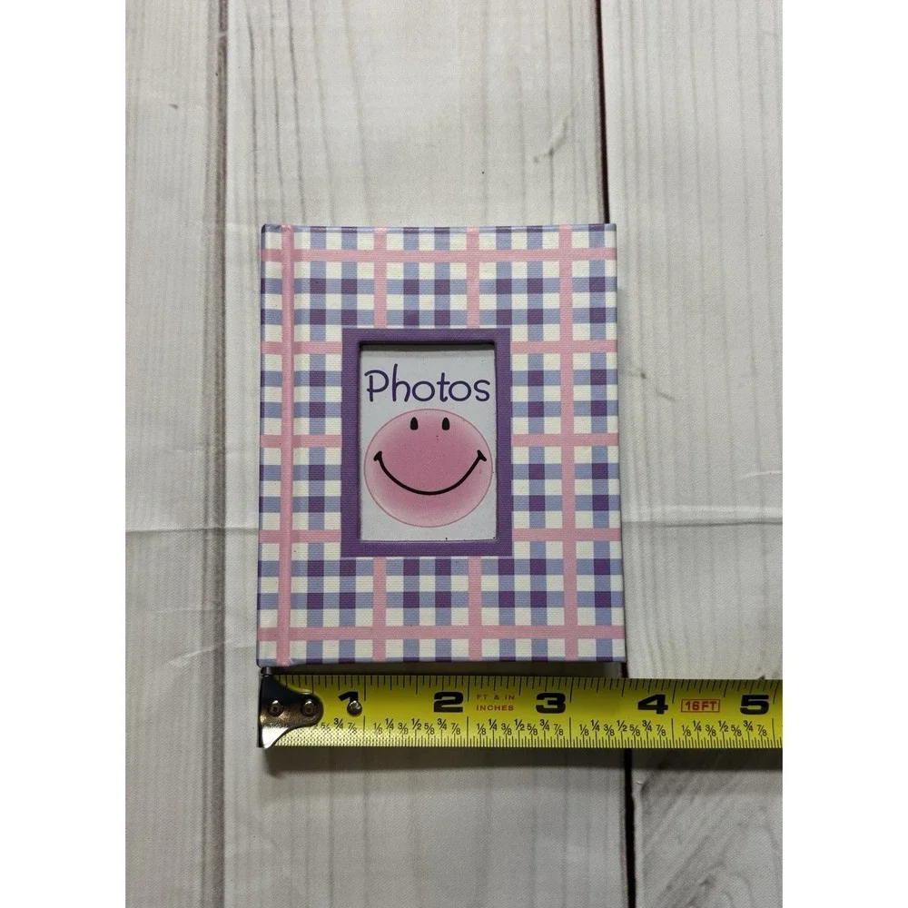 Vintage New Seasons Purple Pink Checkered Photo Book Mini 1999